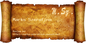 Marks Szerafina névjegykártya